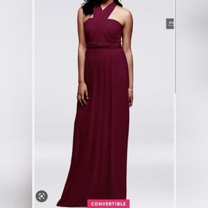 David's Bridal Style-Your-Way Convertible Bridesmaid's Dress Size 0 in "Wine"